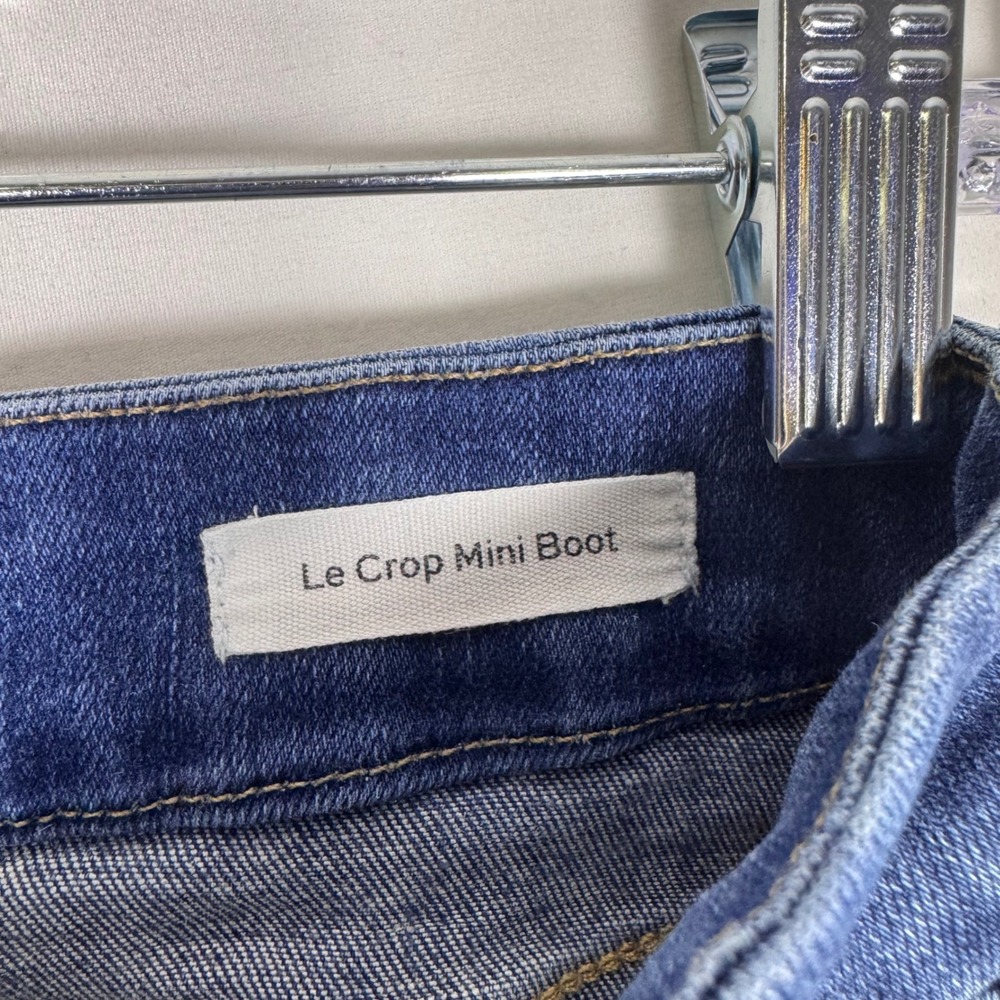 FRAME Le Crop Mini Boot Jeans Womens 29 Westcliff Blue Mid Rise Stretch - Picture 4 of 8